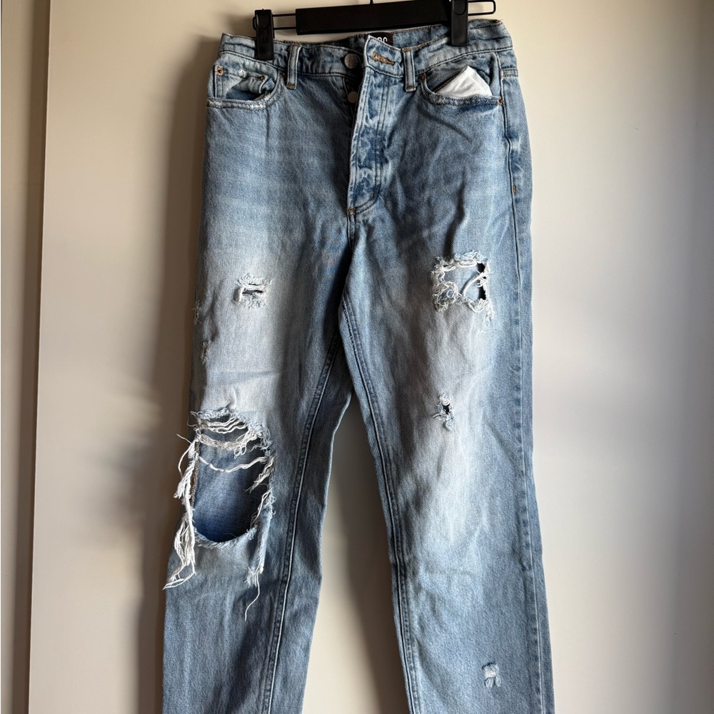 BDG Relaxed Fit Ripped Blue Jeans